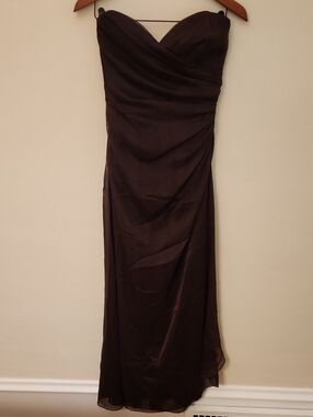 Watters & Watters Brown Strapless Bridesmaid's Dress